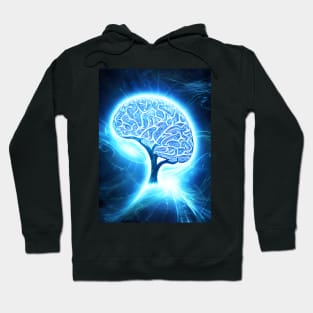 Electric Brain Waves - AI Generated Sci Fi Concept Art - Hoodie